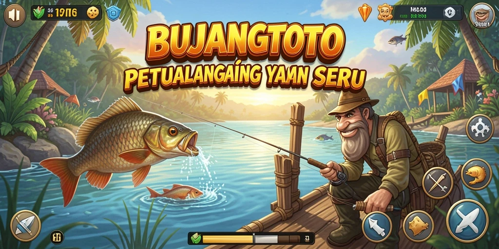 Gameplay seru memancing di BUJANGTOTO dengan ikan yang beragam.