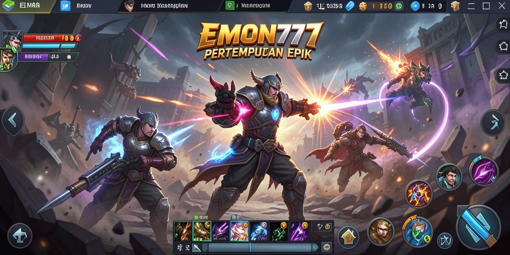 Tampilan seru gameplay MOBA EMON777 dengan aksi mendebarkan.