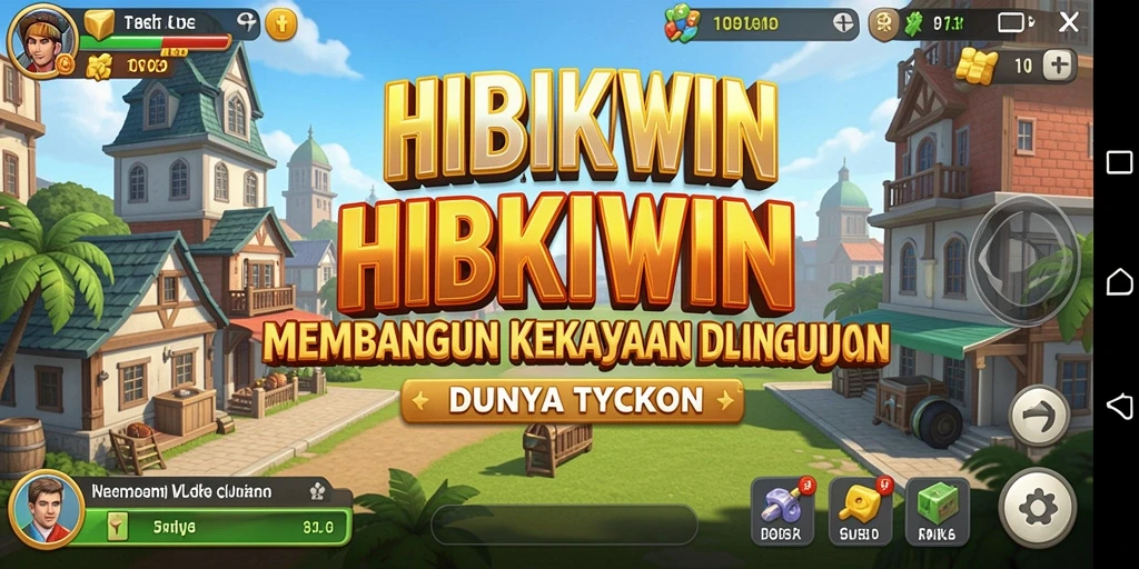 Screenshot gameplay HIBIKIWIN menampilkan aksi bangun bisnis yang menarik.