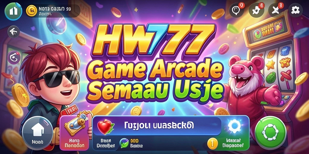 Tampilan seru gameplay HW777 yang penuh aksi Arcade.