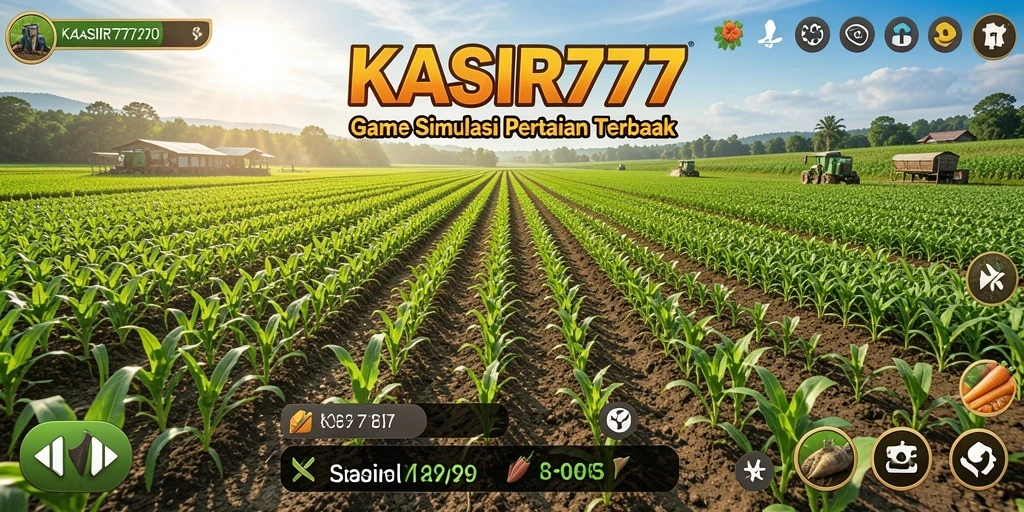 Screenshot utama KASIR777 menampilkan kegiatan bertani yang seru dan interaktif.