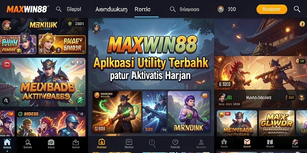 Screenshot MAXWIN88 menampilkan antarmuka aplikasi Utility yang mudah digunakan.