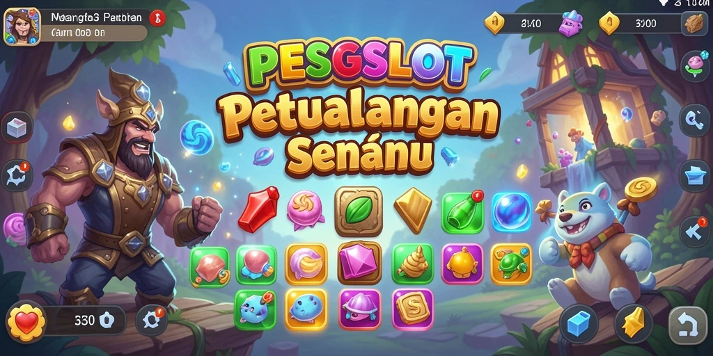 Tampilan gameplay seru dari PESGSLOT yang menantang pemain Match-3.