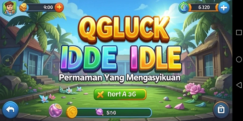 Screenshot utama QGLUCK menampilkan gameplay Idle yang seru.
