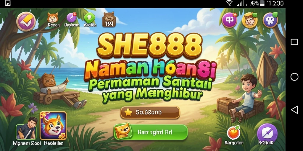 Tampilan gameplay SHE888 yang penuh warna dan menyenangkan.