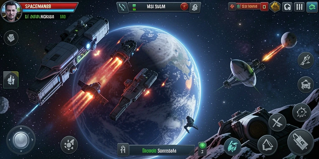 Screenshot menunjukkan suasana mencekam dalam gameplay SPACEMAN88.