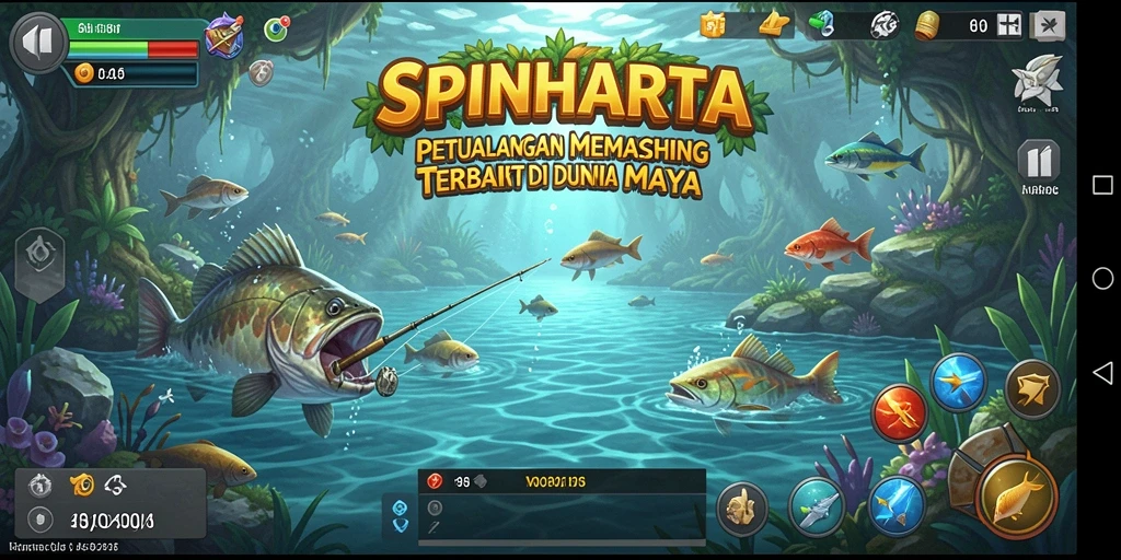 Screenshot SPINHARTA menampilkan gameplay memancing yang menakjubkan.