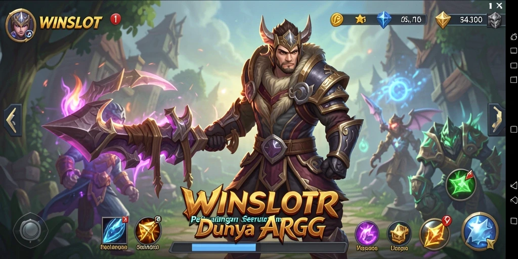 Screenshot gameplay seru dari WINSLOT yang menampilkan pertempuran ARPG.