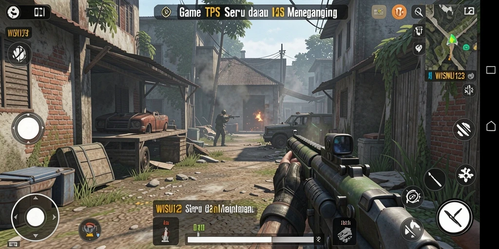 Screenshot gameplay WISNU123 yang menunjukkan aksi seru dalam game TPS.